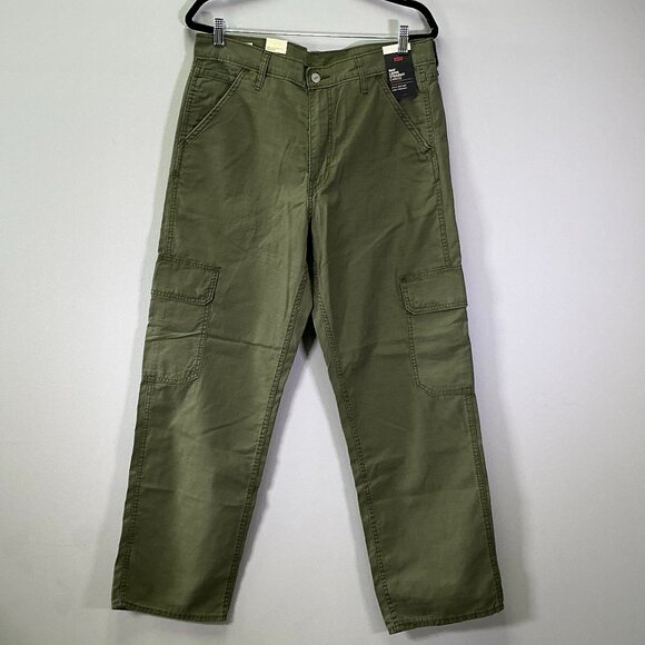 Levi's 568 Men's Size 34x32 Green Loose Straight Cargos Pants NWT - Picture 1 of 5
